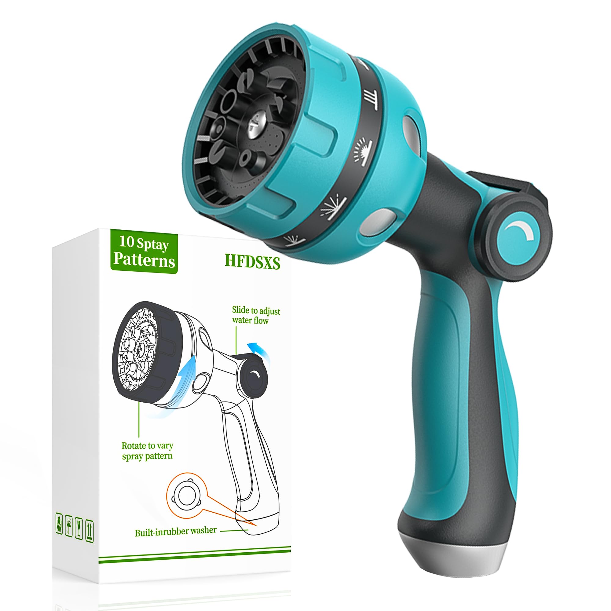 HFDSXS garden hose nozzle installation is quick with standard fittings.
