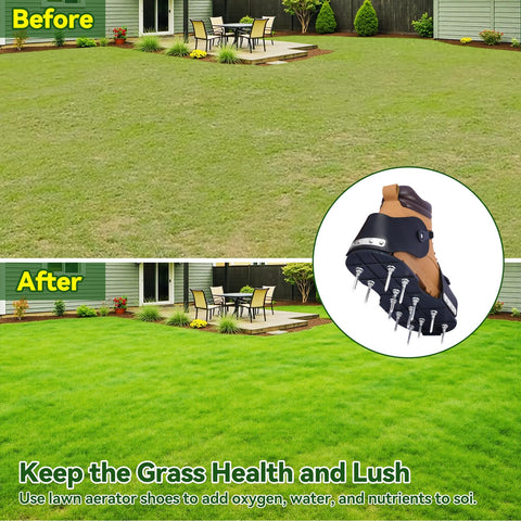 HFH green lawn aeration results with deep spike action
