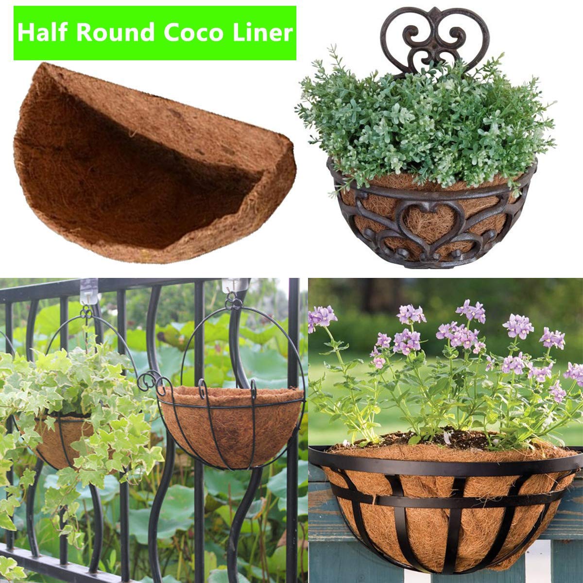HFHOME easy install preformed liner shown in a 16-inch basket.