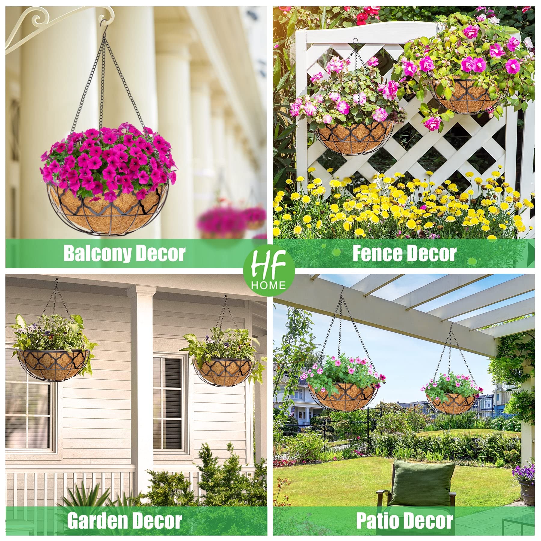 HFHOME easy-to-use liner soaking to fit round hanging baskets.