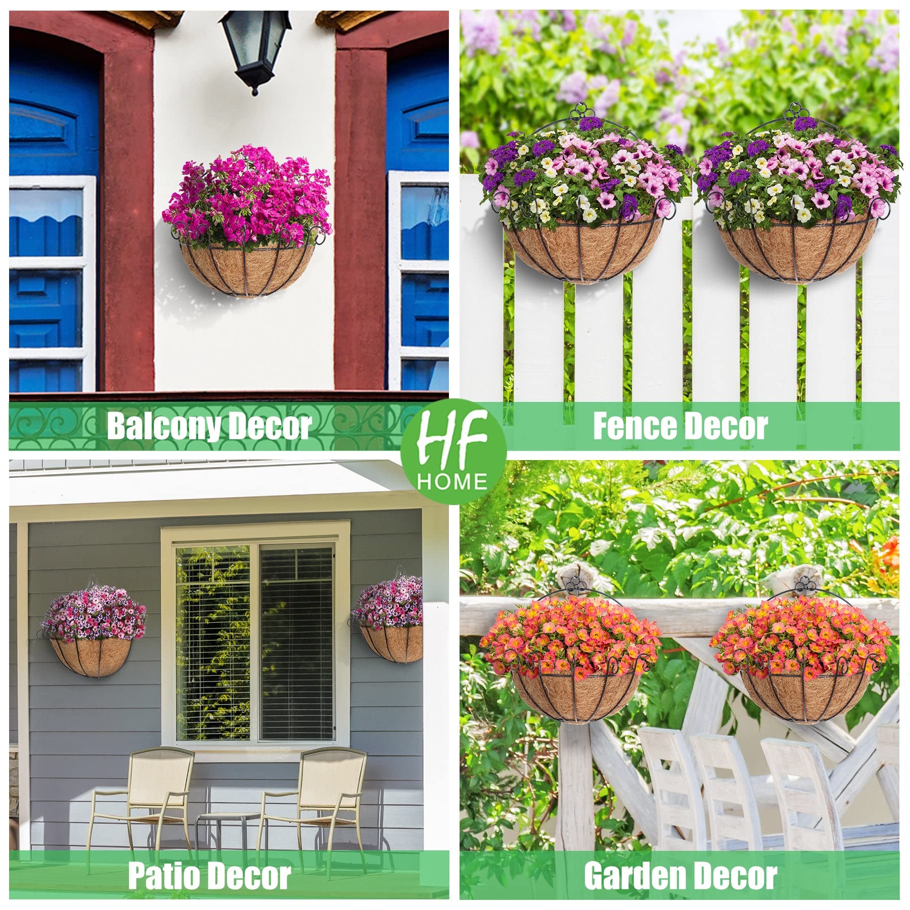 HFHOME natural coco fiber material provides eco-friendly replacement for planters.