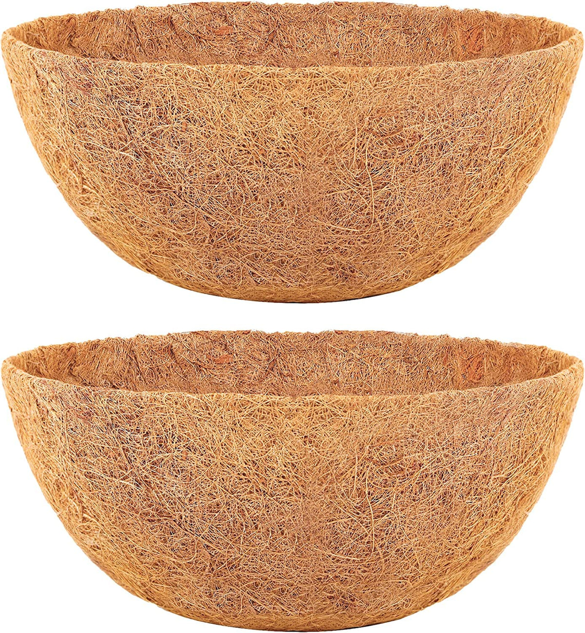 HFHOME round coco liner for 16-inch baskets enhances drainage.