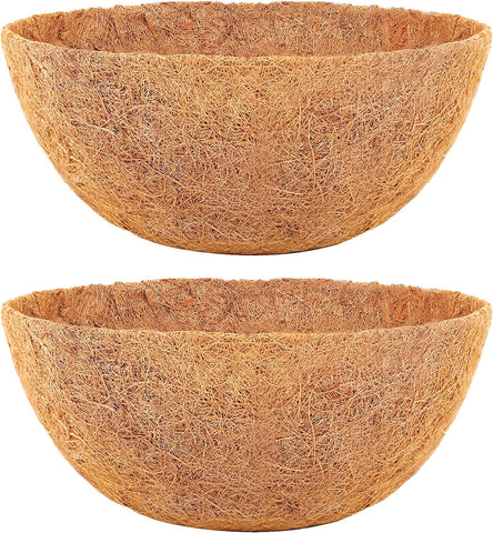 HFHOME round coco liner for 16-inch baskets enhances drainage.