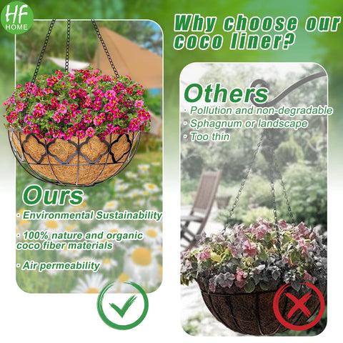 HFHOME window box liner shows natural coco fibers for an organic look.