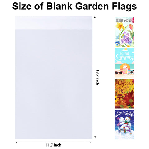 HFKPJRT sublimation garden flag back view in white showing single sided printing