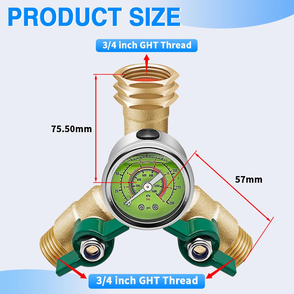 HFVSLFA large grip handles on hose splitter for easy operation