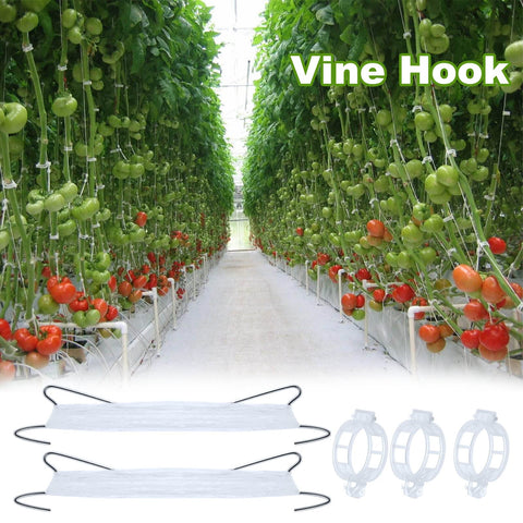 HFXXAD garden setup illustrating labor-saving stake and clip tasks.