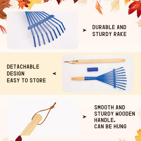 HFXXAD metal leaf rake with detachable head for easy storage