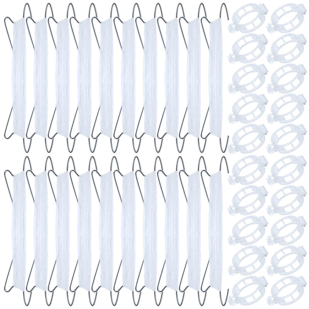 HFXXAD tomato hooks with string in a complete garden support kit.