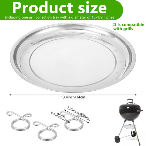 Stainless steel ash catcher with magnetic clips for quick mounting and cleaning.