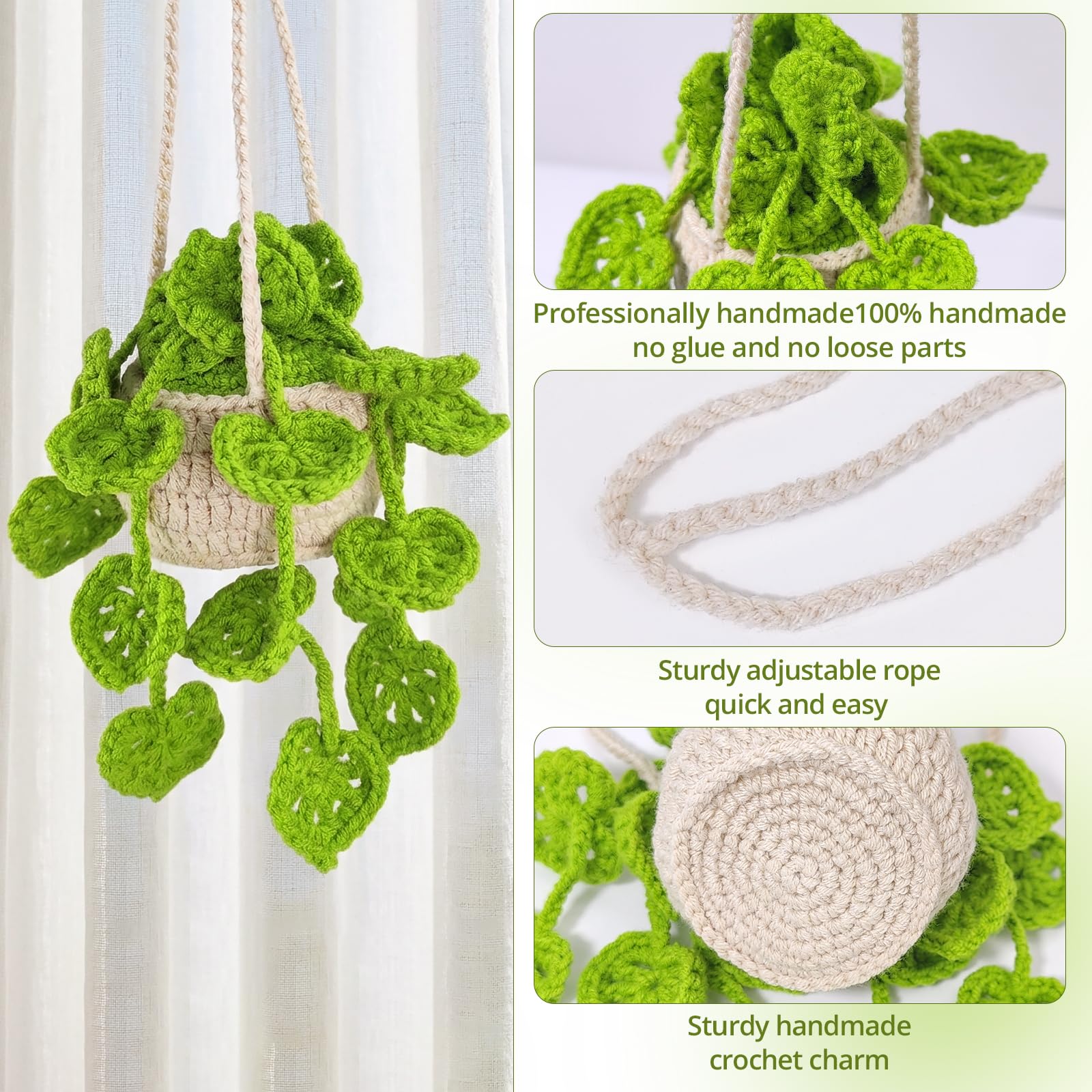 HFZRZFH boho crochet plant hanging basket gift ready for any occasion