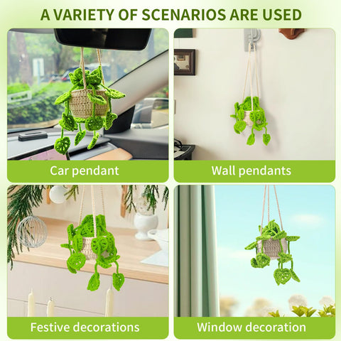 HFZRZFH boho crochet plant hanging basket no noise when touching glass