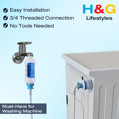 H G Lifestyles anti scale filter for washer inlet helps prevent buildup
