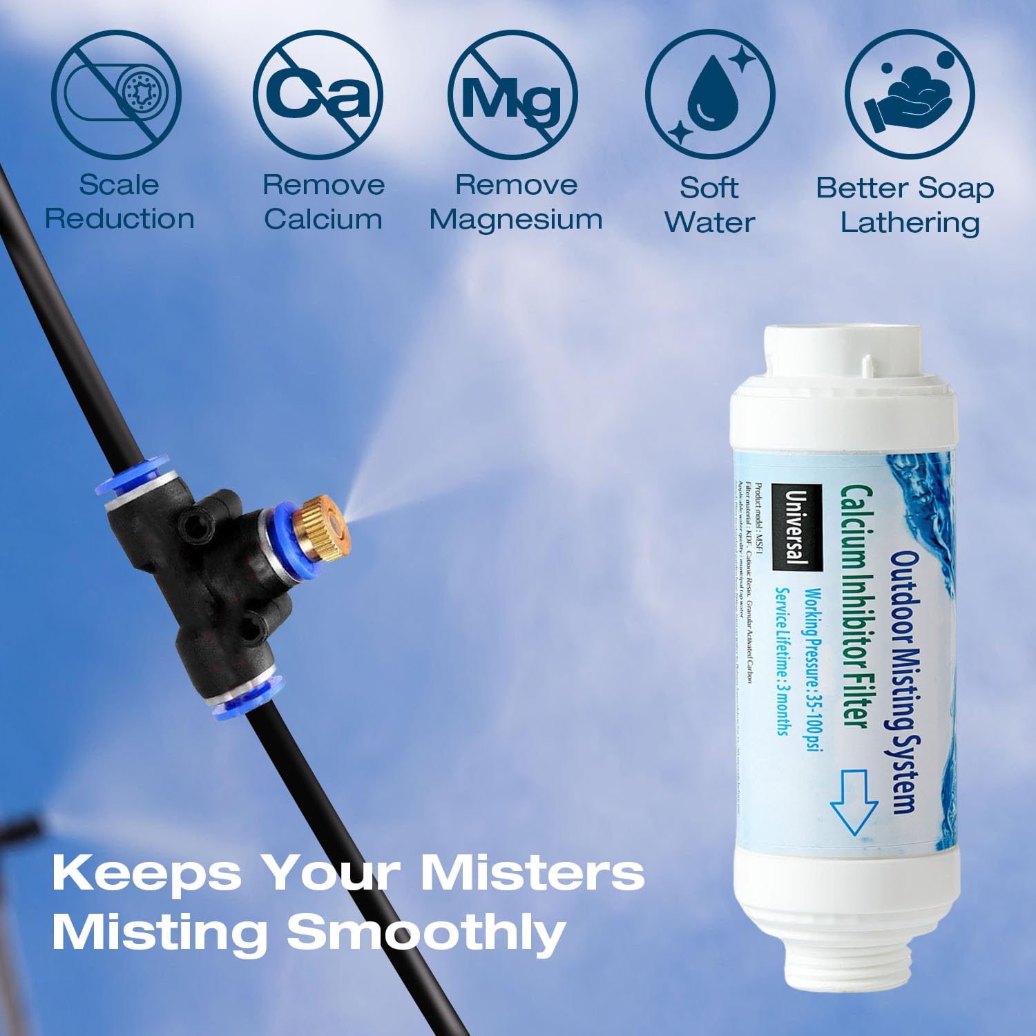 H&G Lifestyles calcium filter delivers long-lasting protection for outdoor misters.