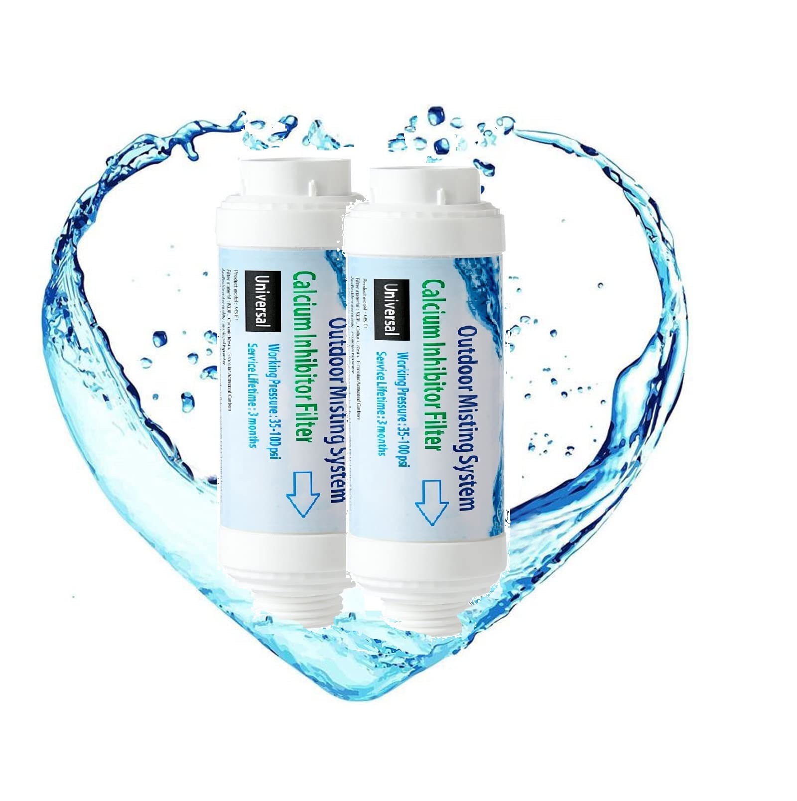 HG Lifestyles calcium filter inline pack 2 reduces mineral buildup for smooth misting.