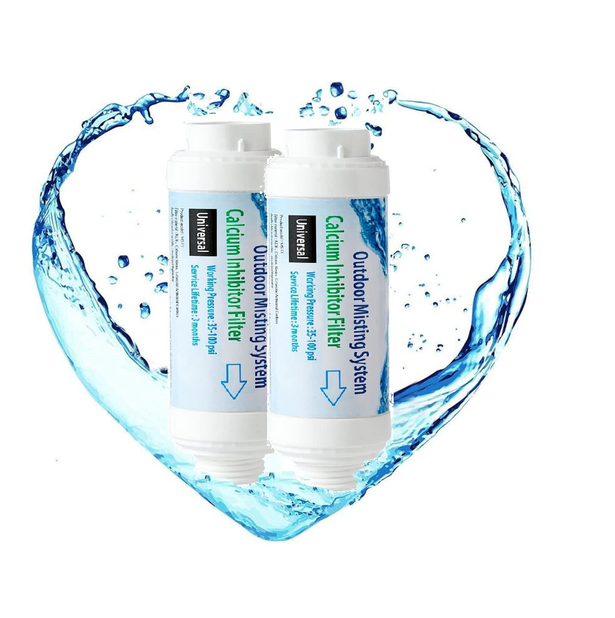 HG Lifestyles calcium filter inline pack 2 reduces mineral buildup for smooth misting.