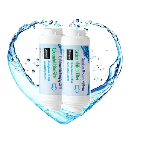 HG Lifestyles calcium filter inline pack 2 reduces mineral buildup for smooth misting.