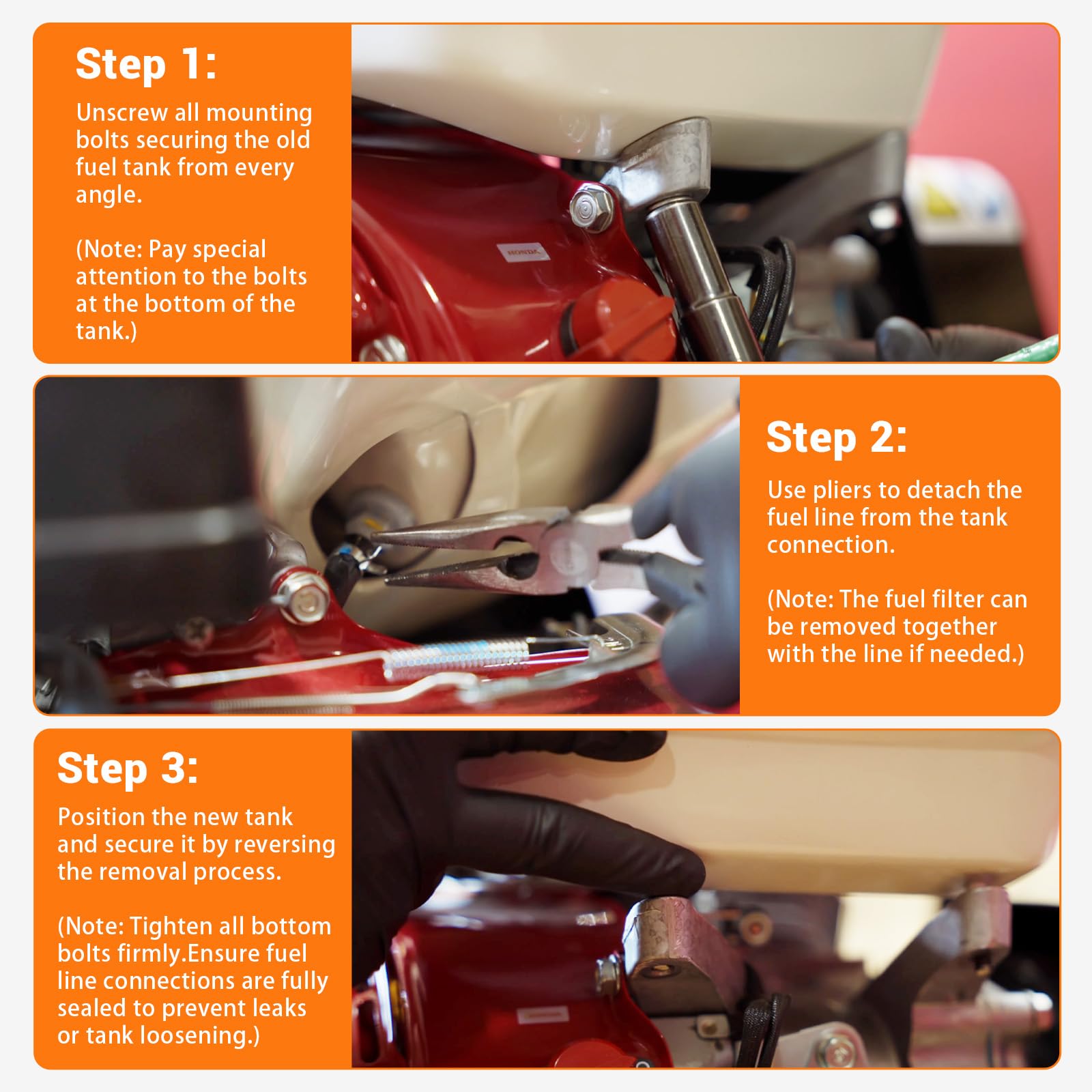 HGC fuel tank assembly for GX140, easy-to-install replacement