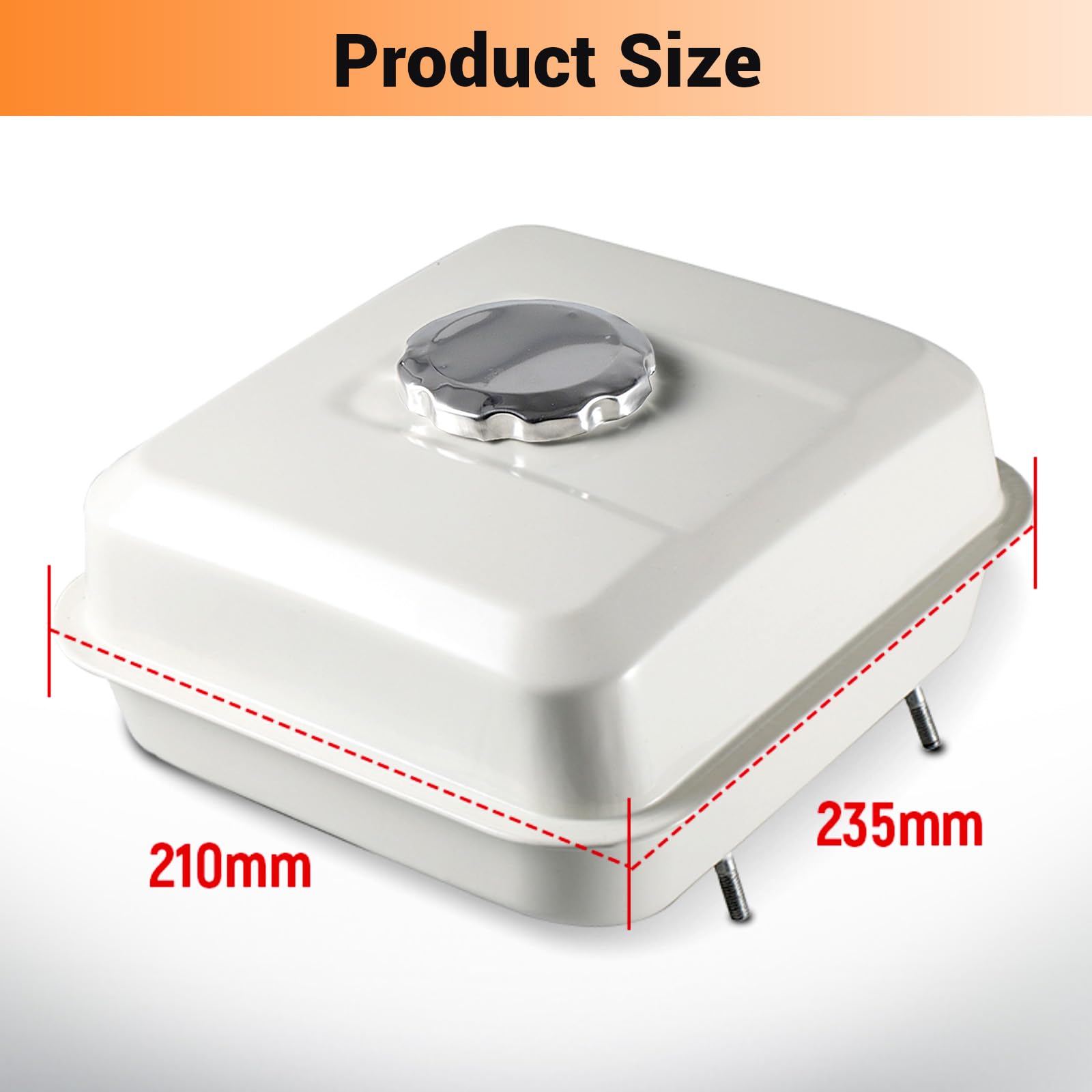 HGC fuel tank for Honda GX200, side view, supports reliable fueling