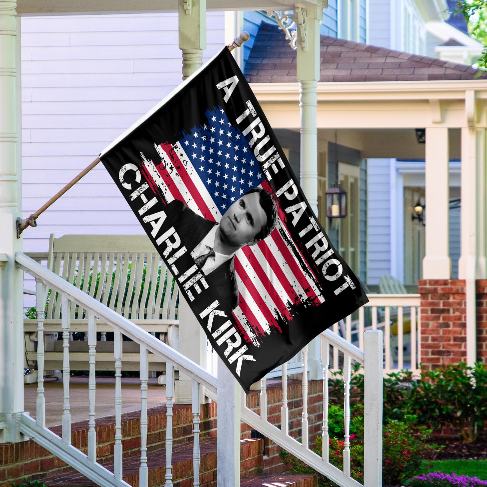 HGCO Patriotic flag designed for wall-mount with simple setup.