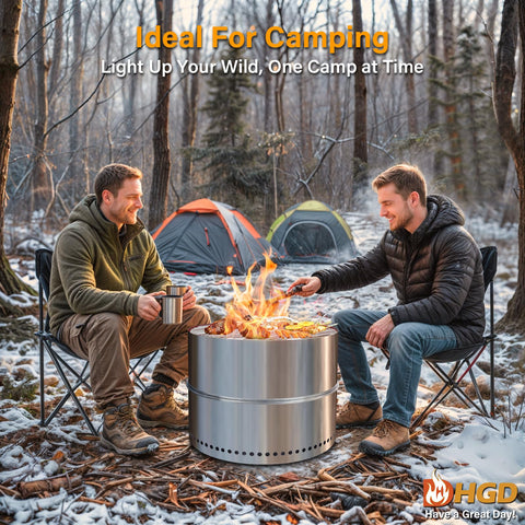 HGD 20inch smokeless firepit perfect for camping and patio nights.