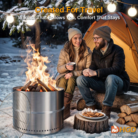 HGD backyard ambiance firepit complements outdoor warmth and meals.