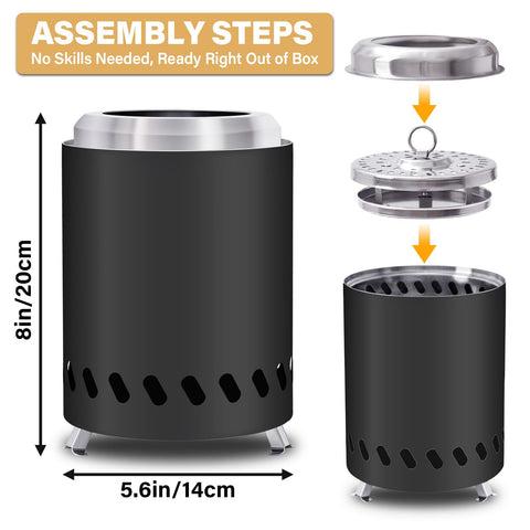 HGD fire pit supports pellets or wood for flexible fuel options.