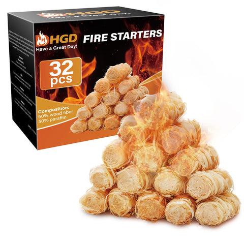 HGD Fire Starter 32pcs pack for quick ignition in any setting.