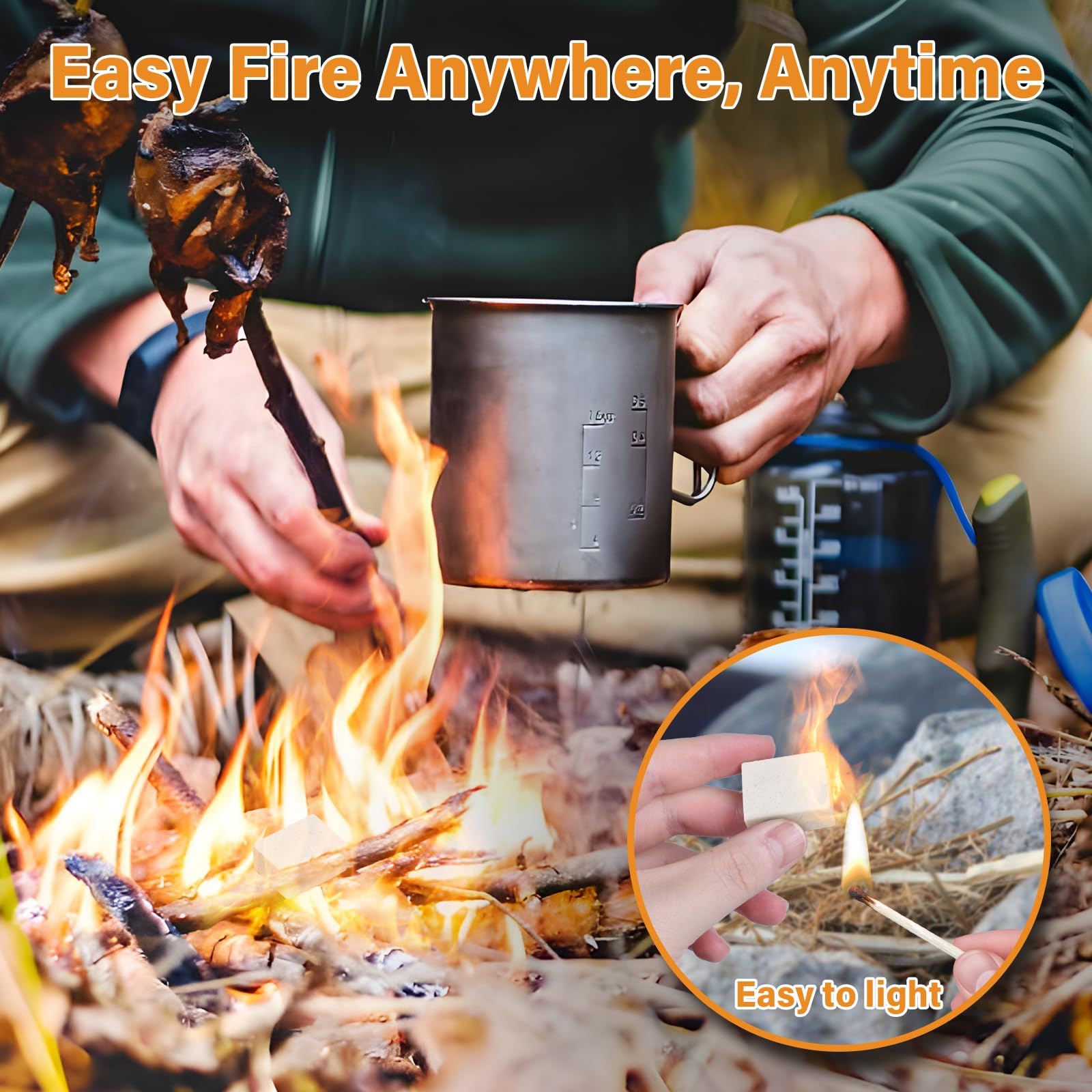 HGD fire starters weatherproof burn in damp conditions.