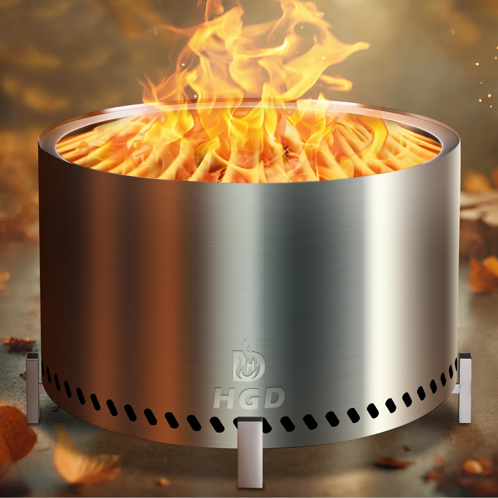Evening gathering with HGD smokeless firepit creates warm ambiance.