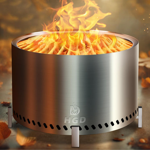 Evening gathering with HGD smokeless firepit creates warm ambiance.