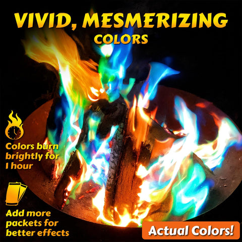 HGD rainbow flame fire pit creating lively outdoor ambiance.