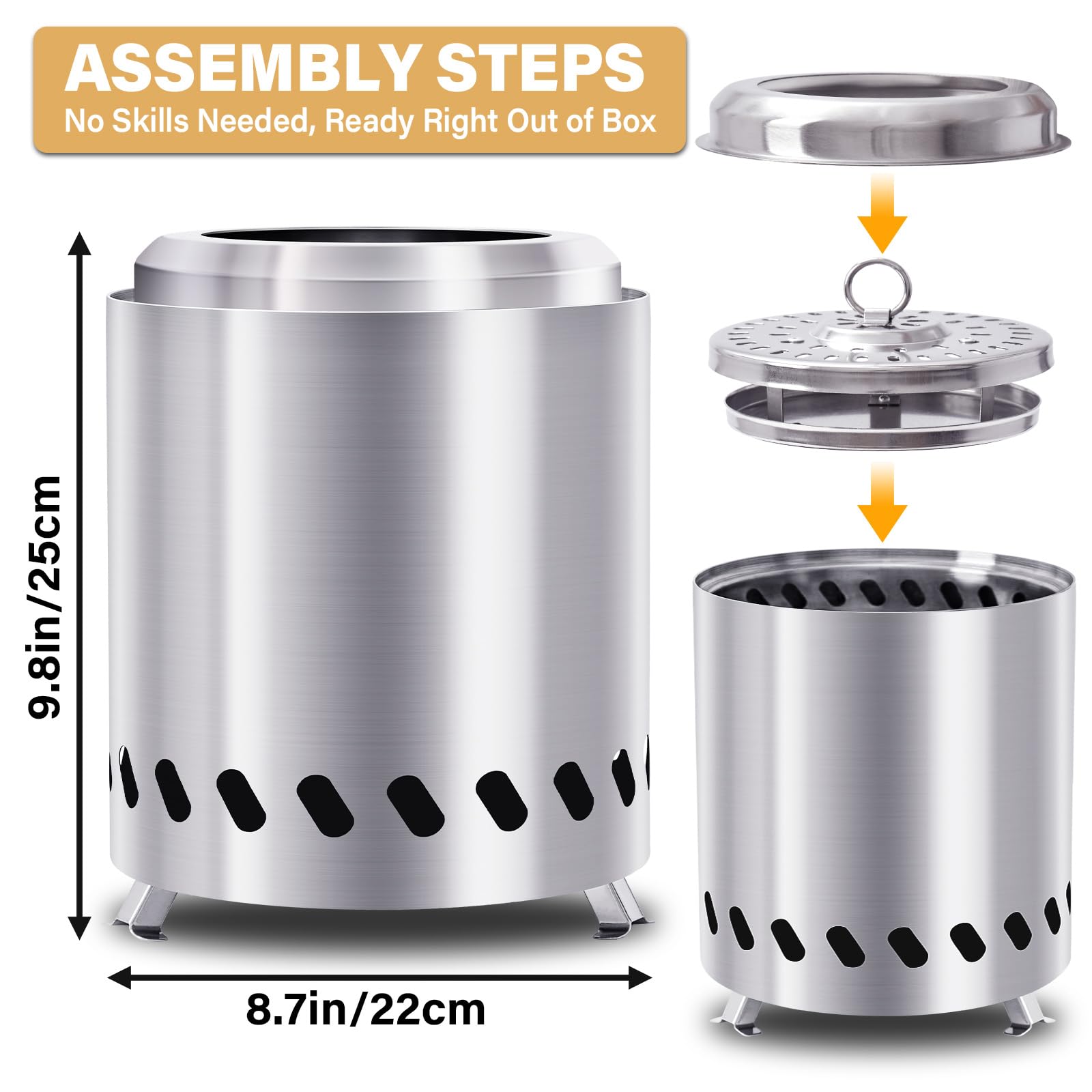 HGD stainless steel body with premium finish and smokeless flame