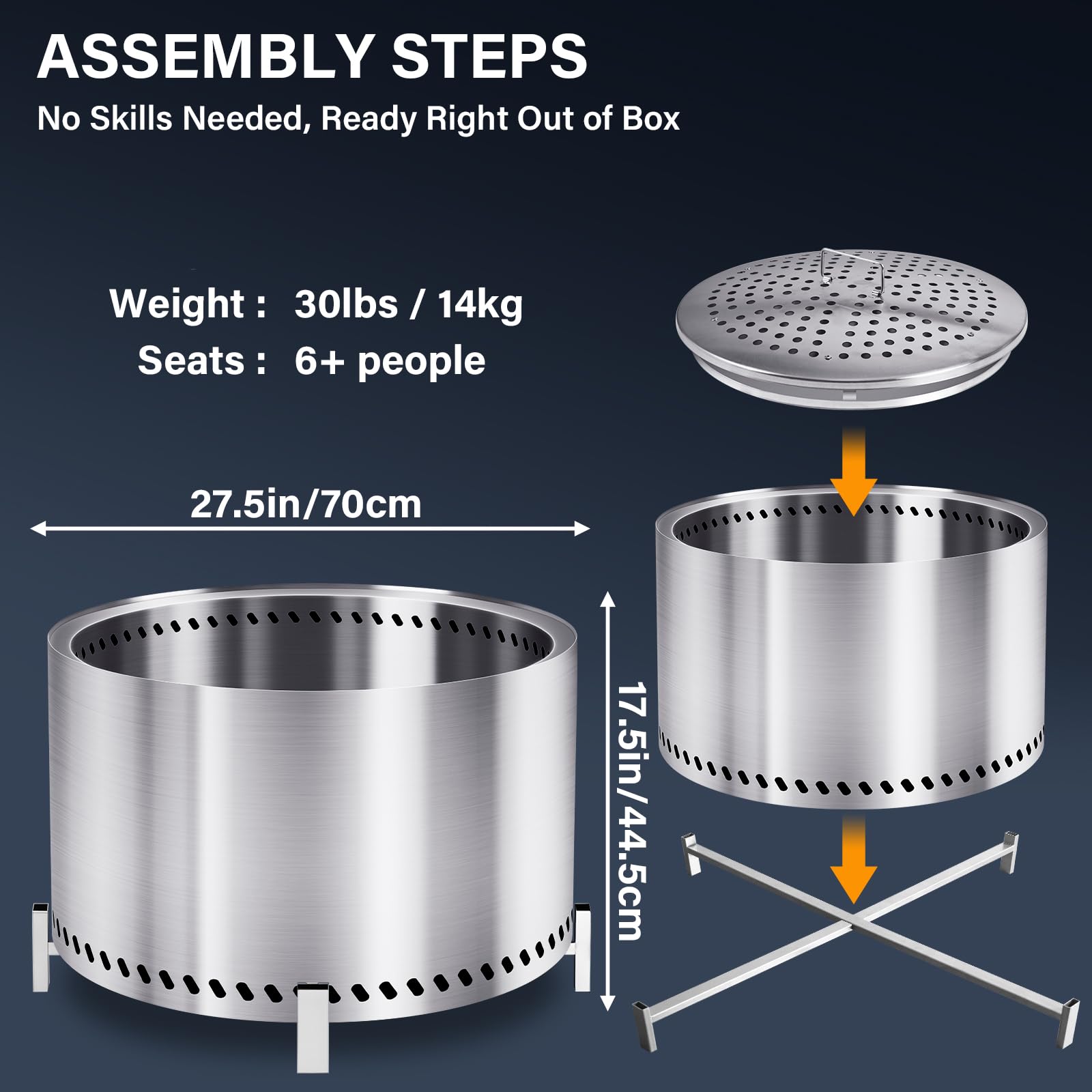 HGD 304 stainless steel construction close-up showcasing durable outdoor use.
