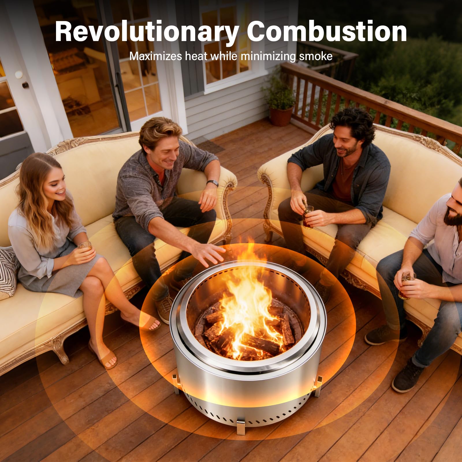HGD stainless-steel fire pit for garden patio nights