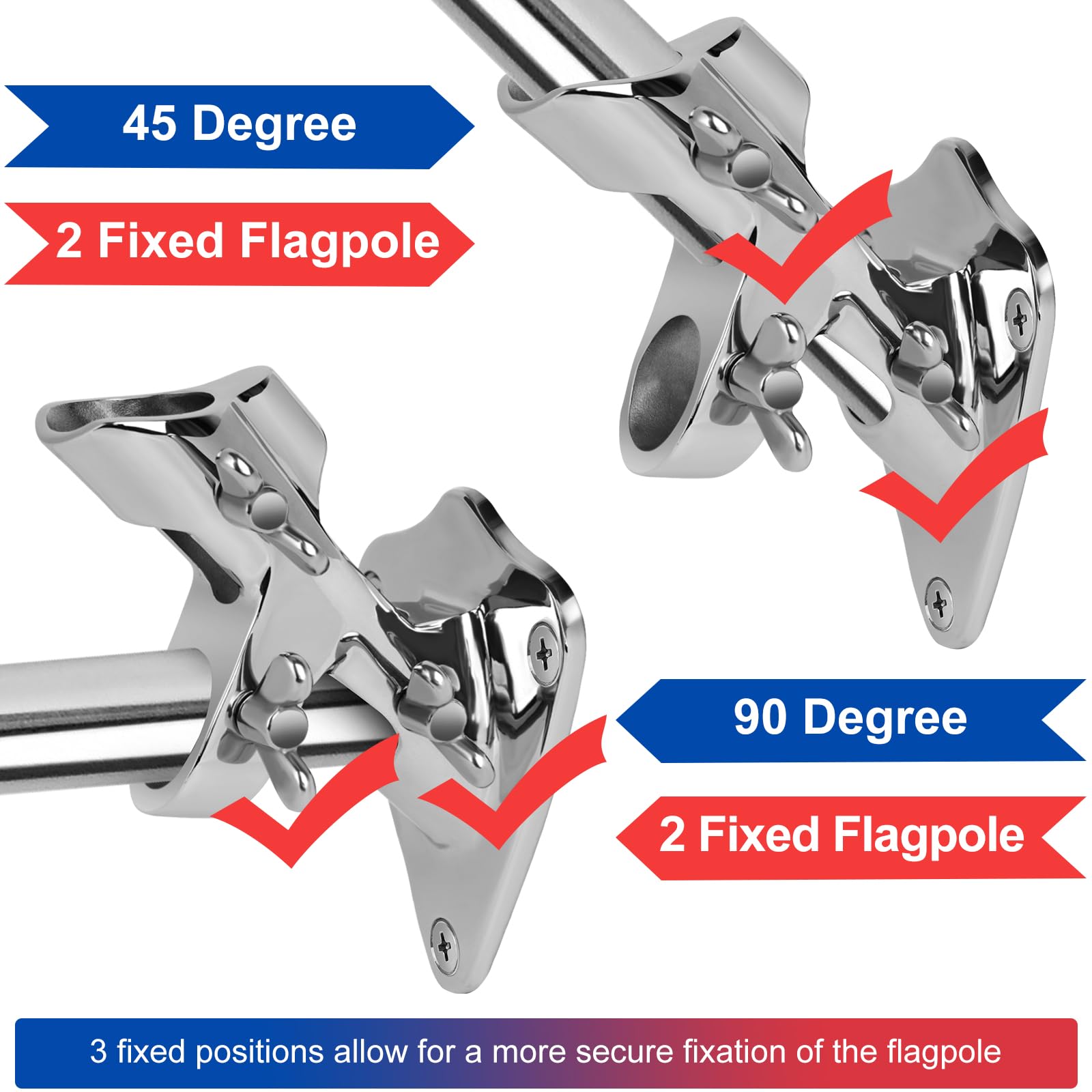 HPGOED 316 stainless steel flag pole holder for marine-grade durability