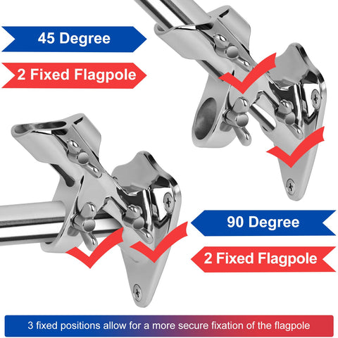 HPGOED 316 stainless steel flag pole holder for marine-grade durability