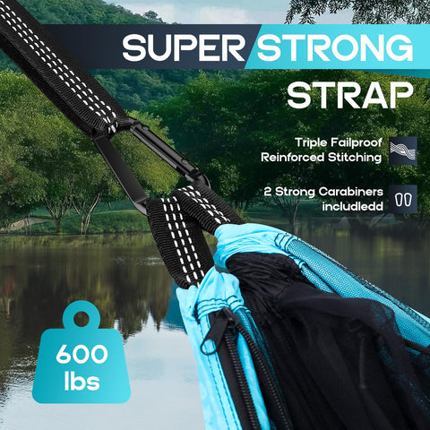 HGYI hammock supports up to 600 lbs for family or duo use