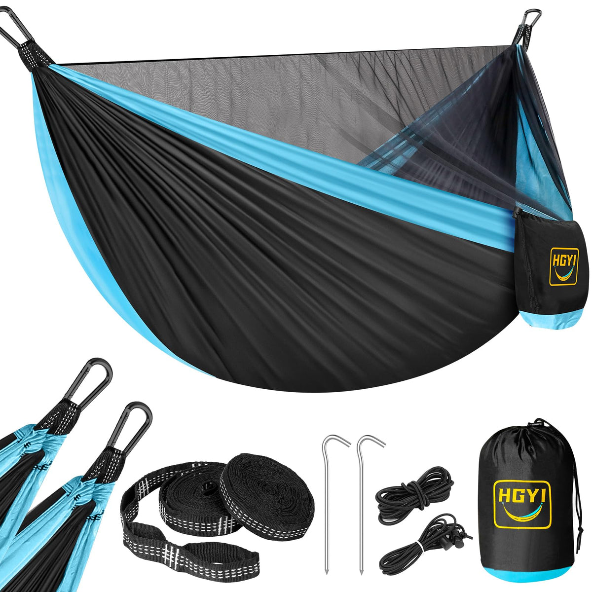 HGYI camping hammock mosquito net with 360-degree protection for outdoor sleep