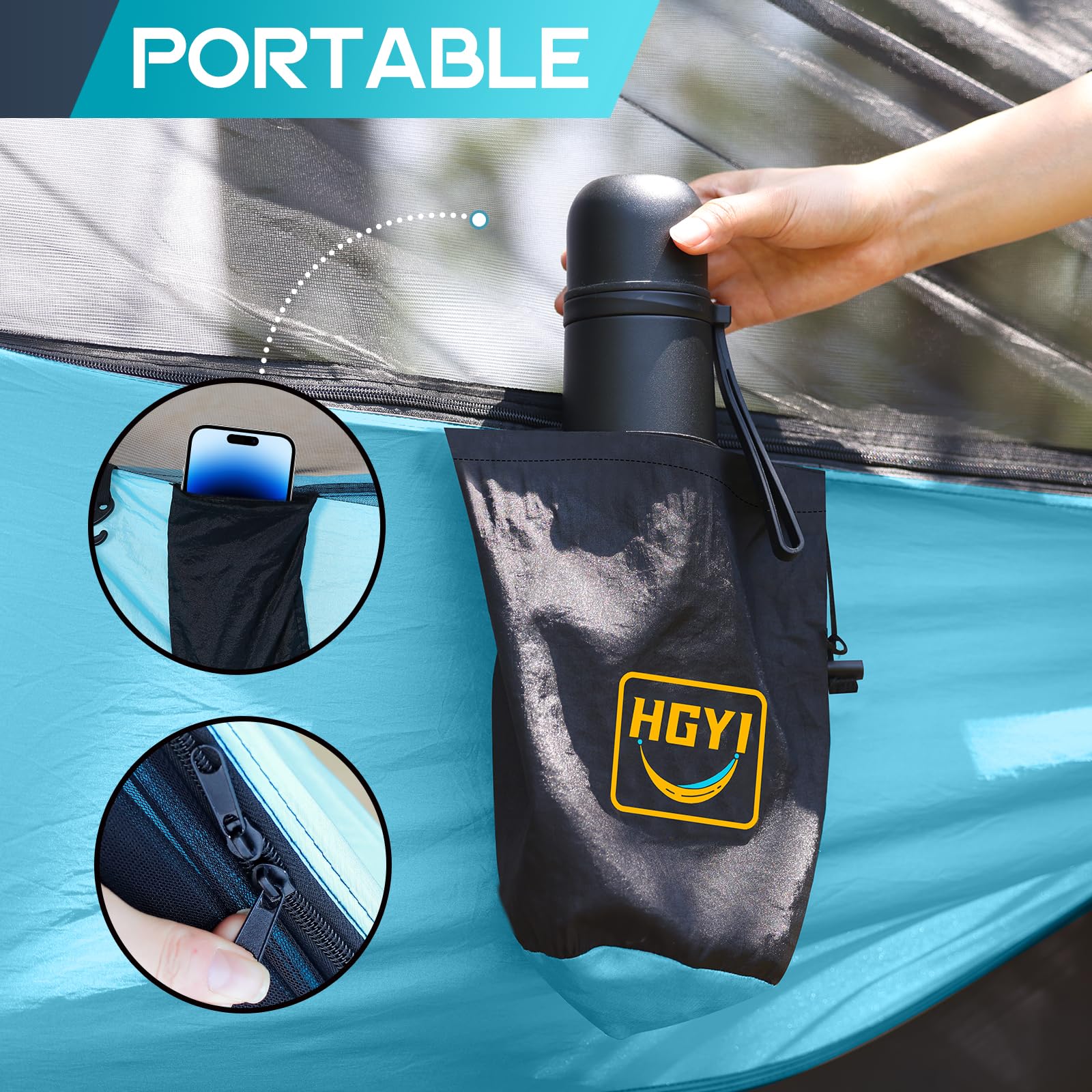 HGYI versatile hammock for camping, beach, backyard and outdoor adventures