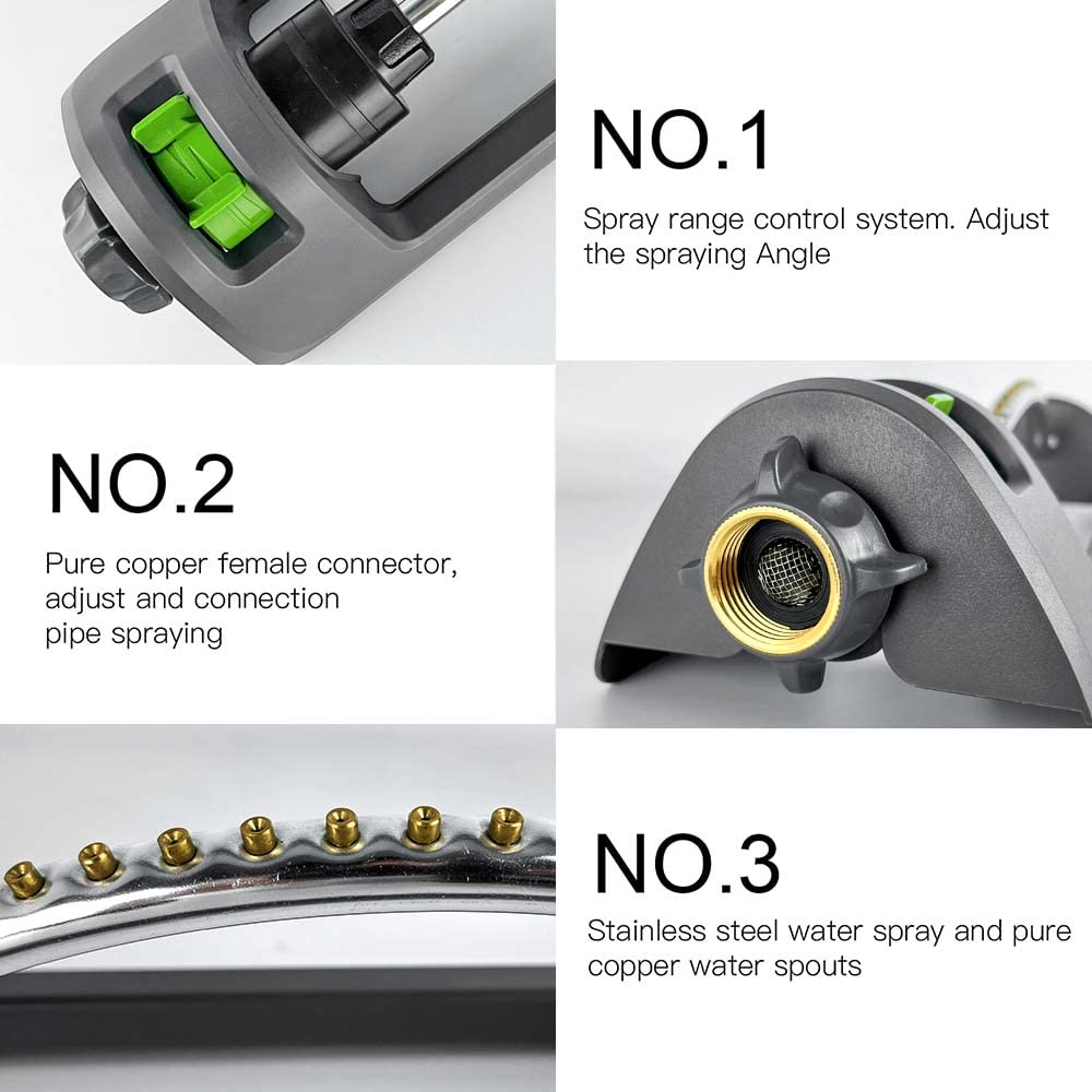 HH Together sprinkler fits standard 3/4-inch hoses for versatile setups