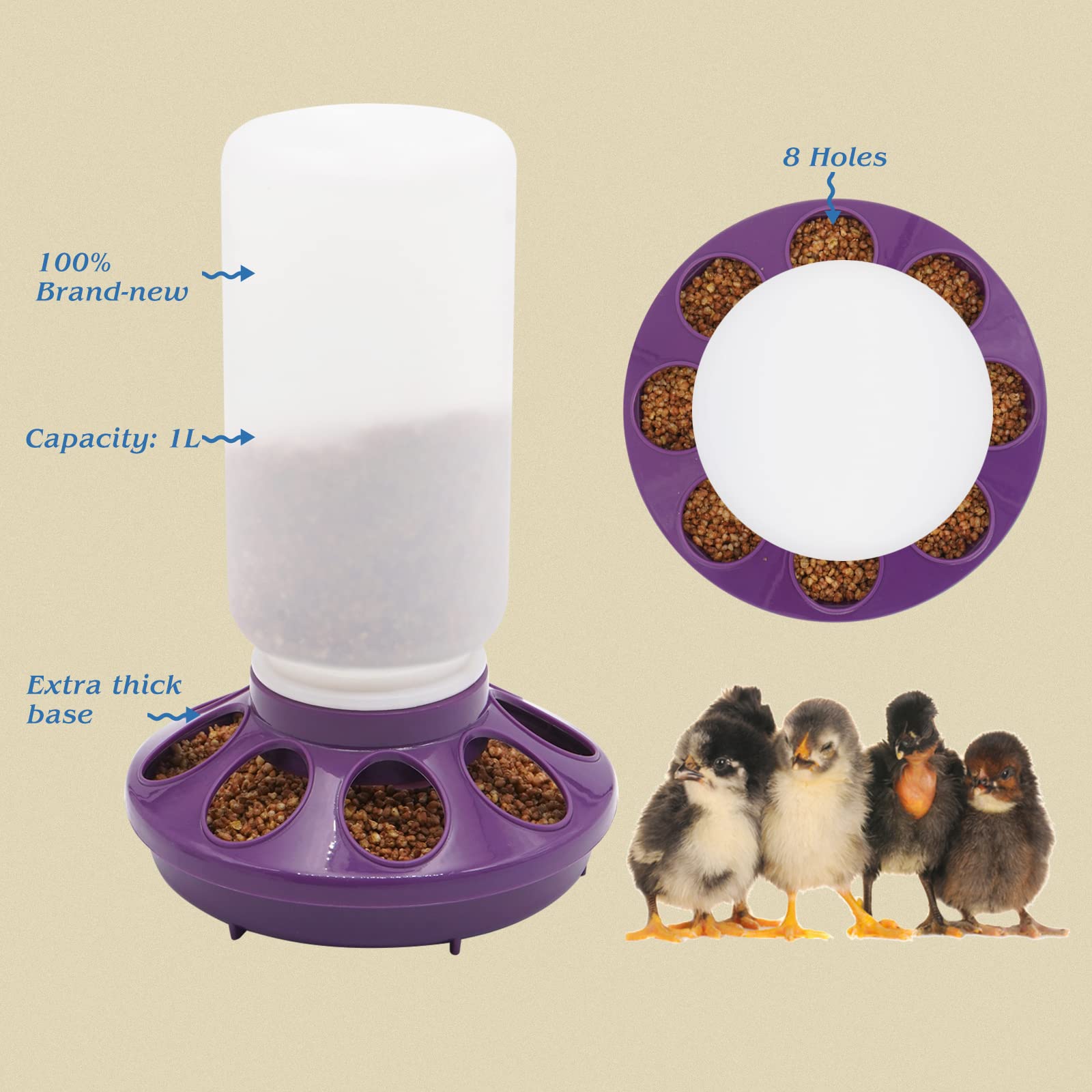 HHNIULI scratch-ring feature reduces feed waste.