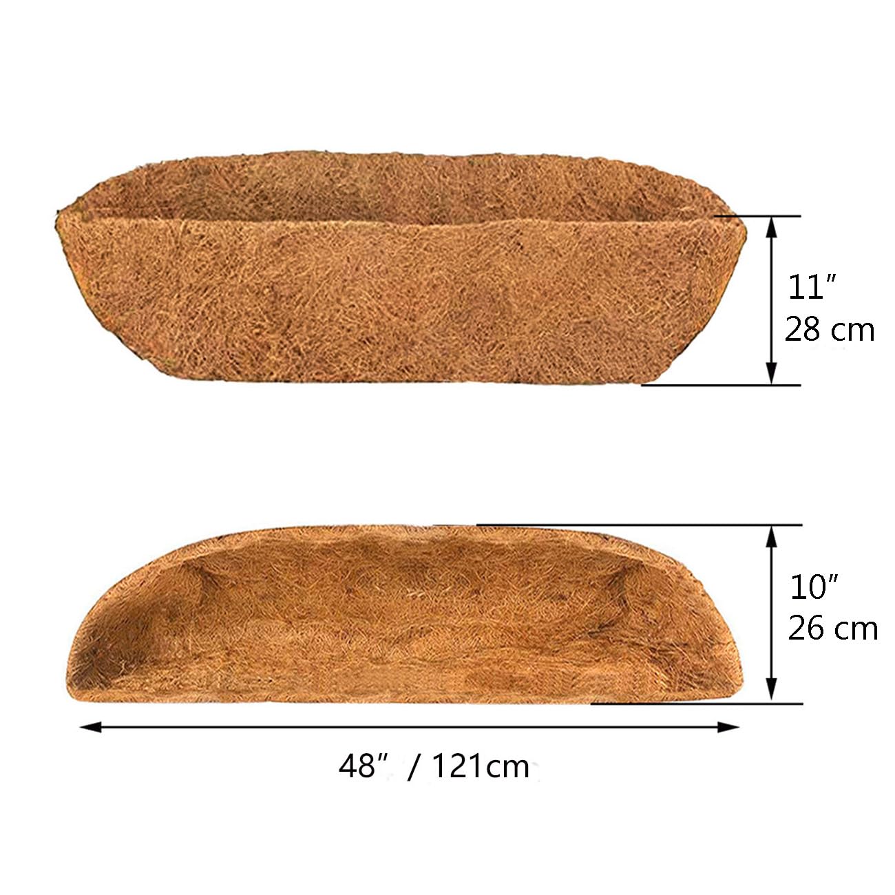 HHTHH replaceable coir liner close-up highlighting natural coconut fiber for durability.