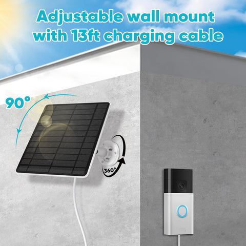 Hhuiyu 13ft charging cable keeps the doorbell powered from a distance