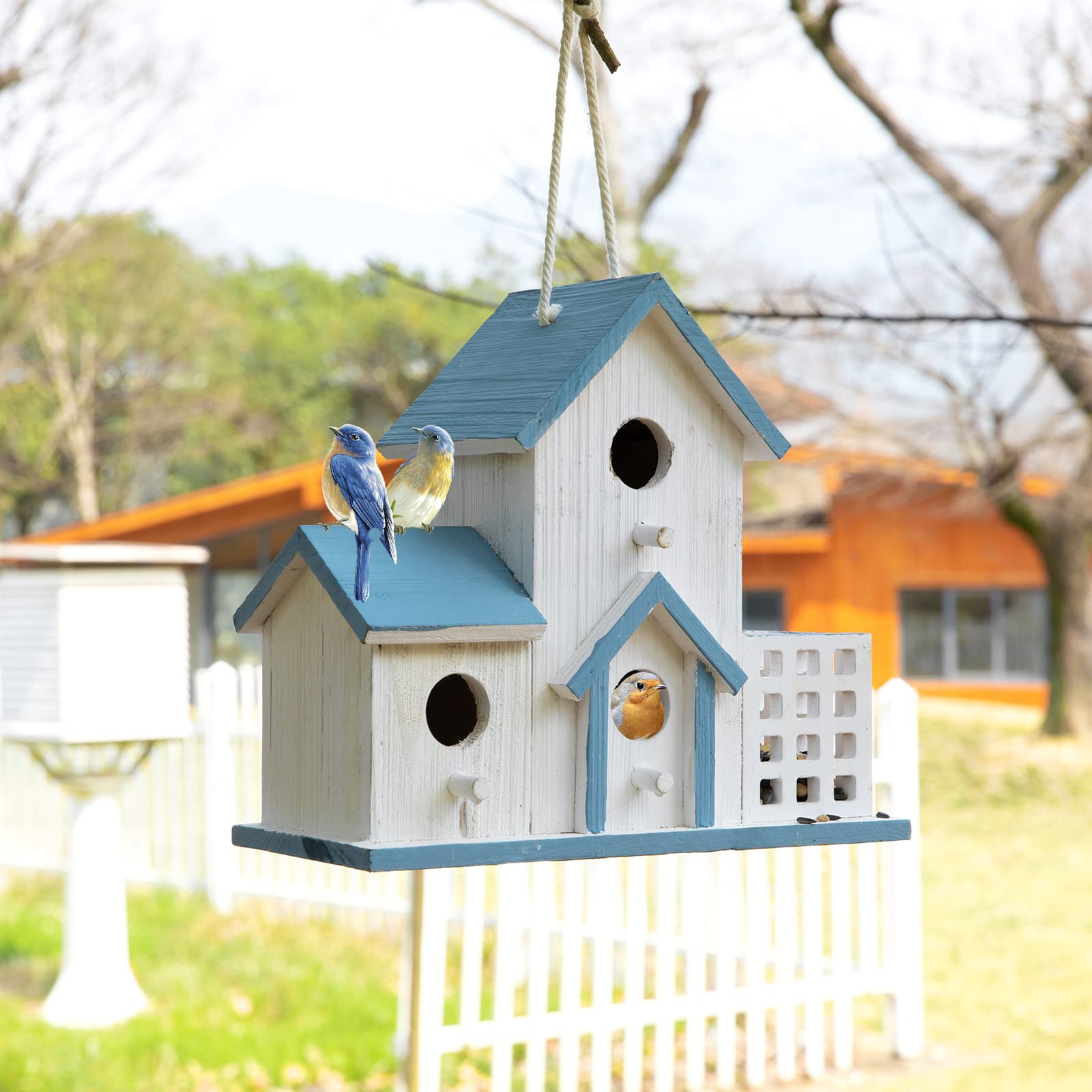 Colorful decorative accent adds charm to HHWODB birdhouse.