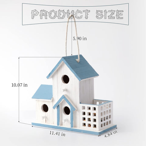 Close-up of HHWODB bluebird birdhouse three entrances.