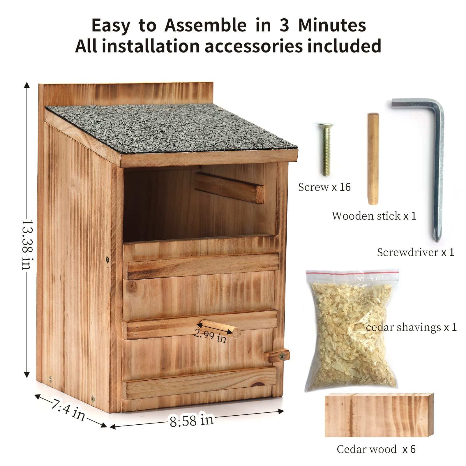 HHWODB cedar wood detail highlights durability and weather resistance.