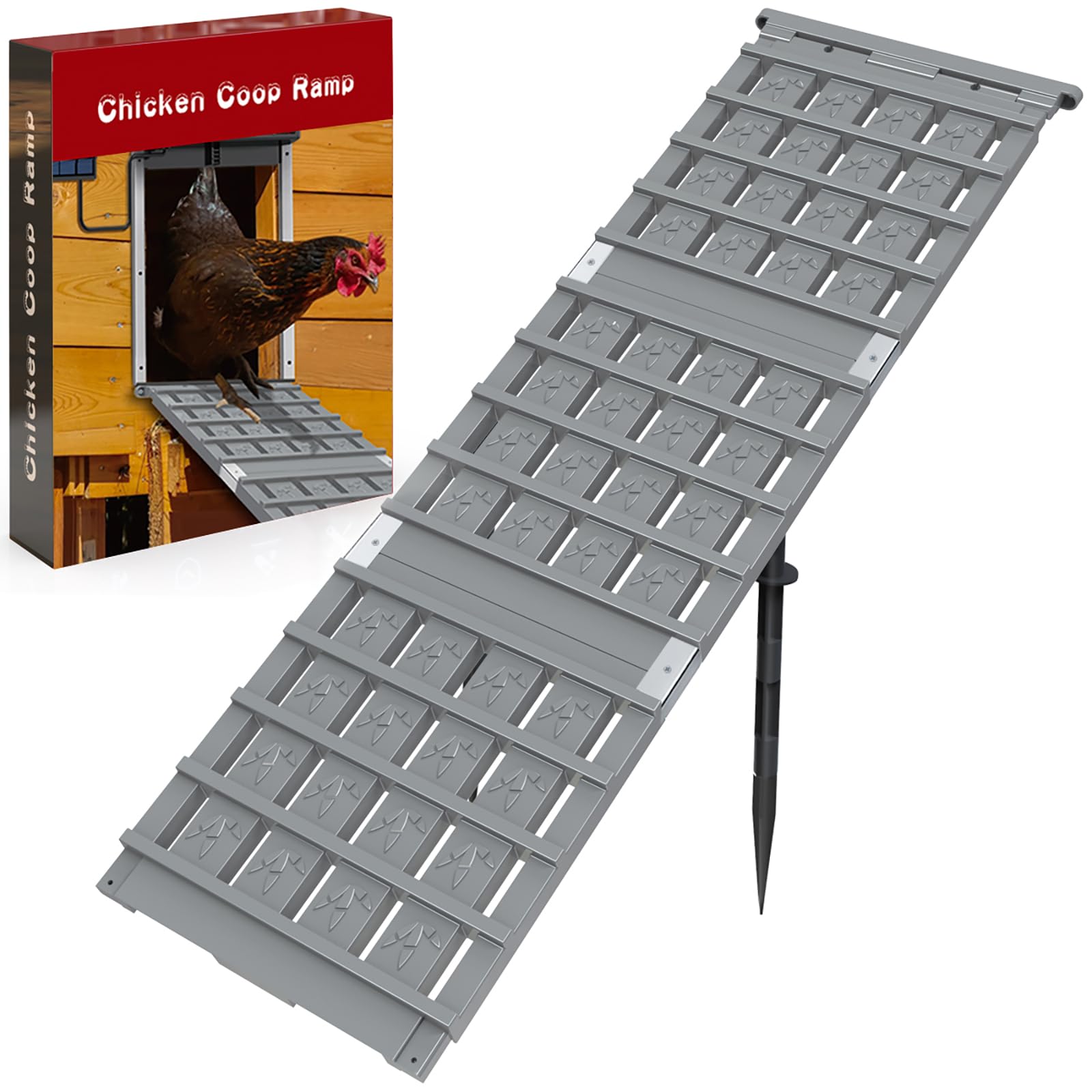 HHXRISE chicken coop ramp assembled for indoor coop use, easy access.