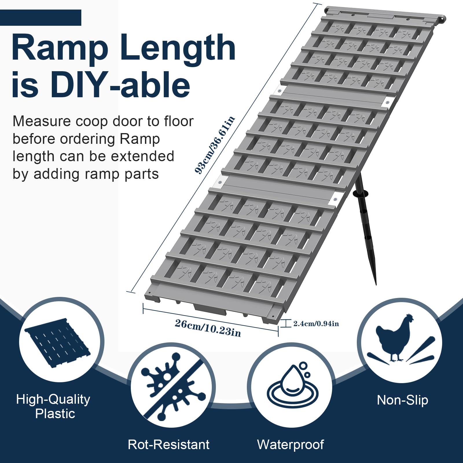 HHXRISE coop ramp easy-to-assemble components and quick setup.