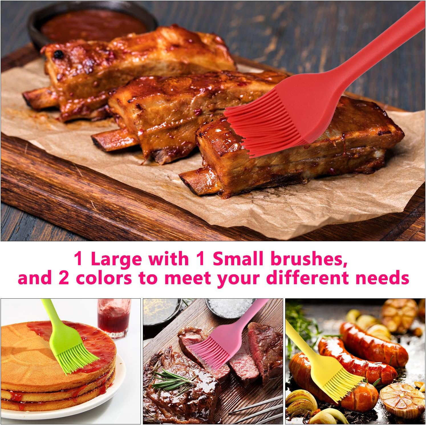 Hhyn basting brush color variety red and black for flavor separation
